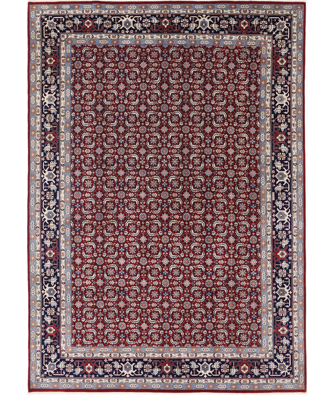 Hand Knotted Heritage Persian Style Wool Rug - 8&#39;1&#39;&#39; x 11&#39;6&#39;&#39; 8&#39; 1&quot; X 11&#39; 6&quot; (246 X 351) / Red / Blue