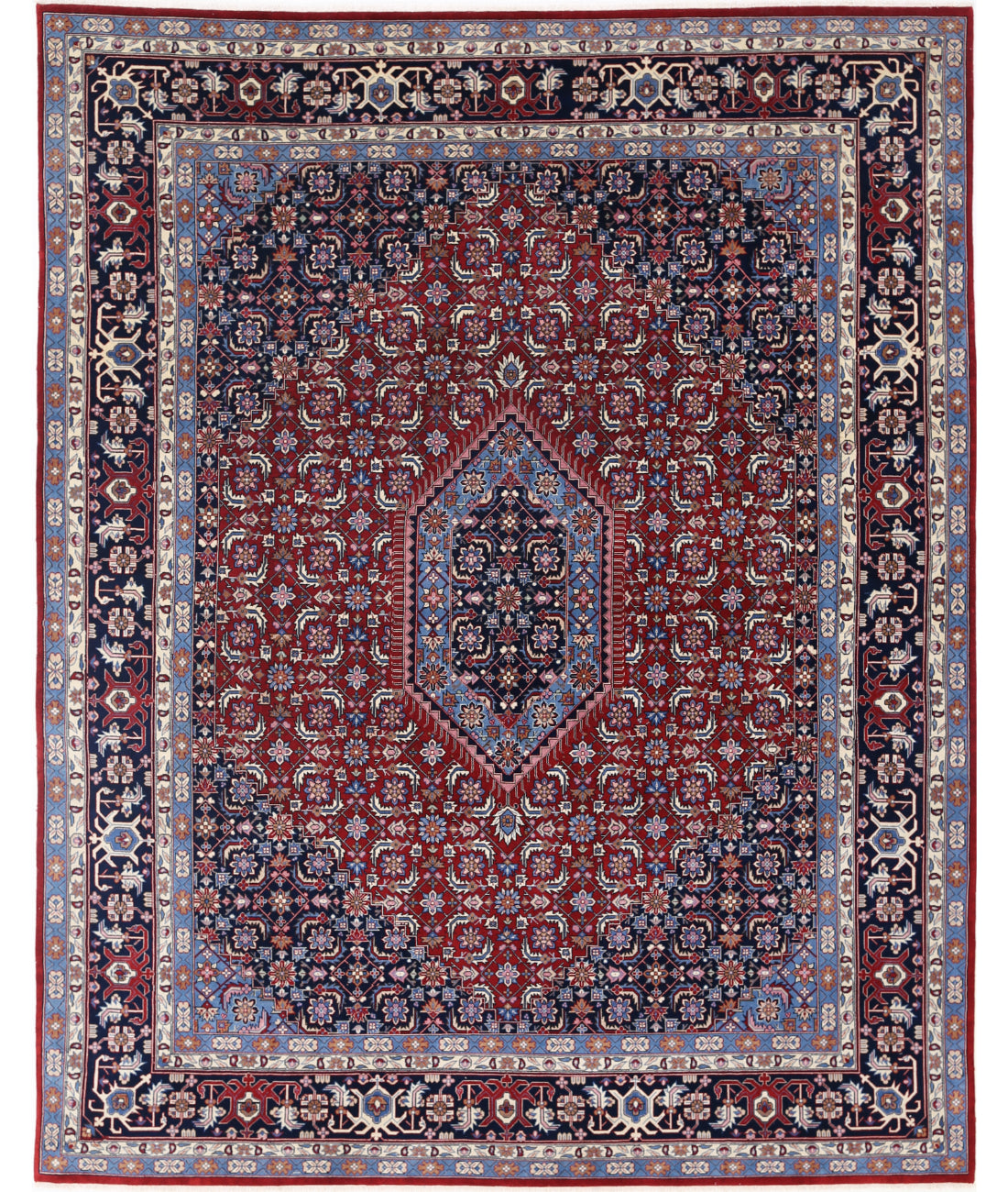Hand Knotted Heritage Persian Style Wool Rug - 7&#39;11&#39;&#39; x 10&#39;0&#39;&#39; 7&#39; 11&quot; X 10&#39; 0&quot; (241 X 305) / Rust / Blue