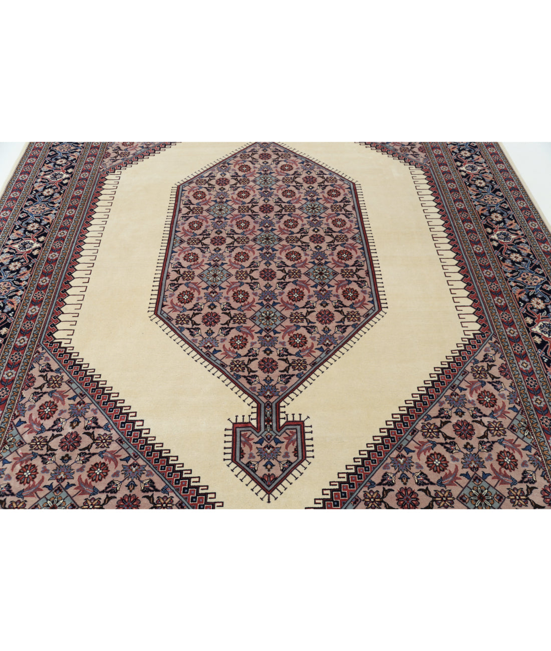 Hand Knotted Heritage Persian Style Wool Rug - 8'0'' x 11'0'' 8' 0" X 11' 0" (244 X 335) / Ivory / Blue