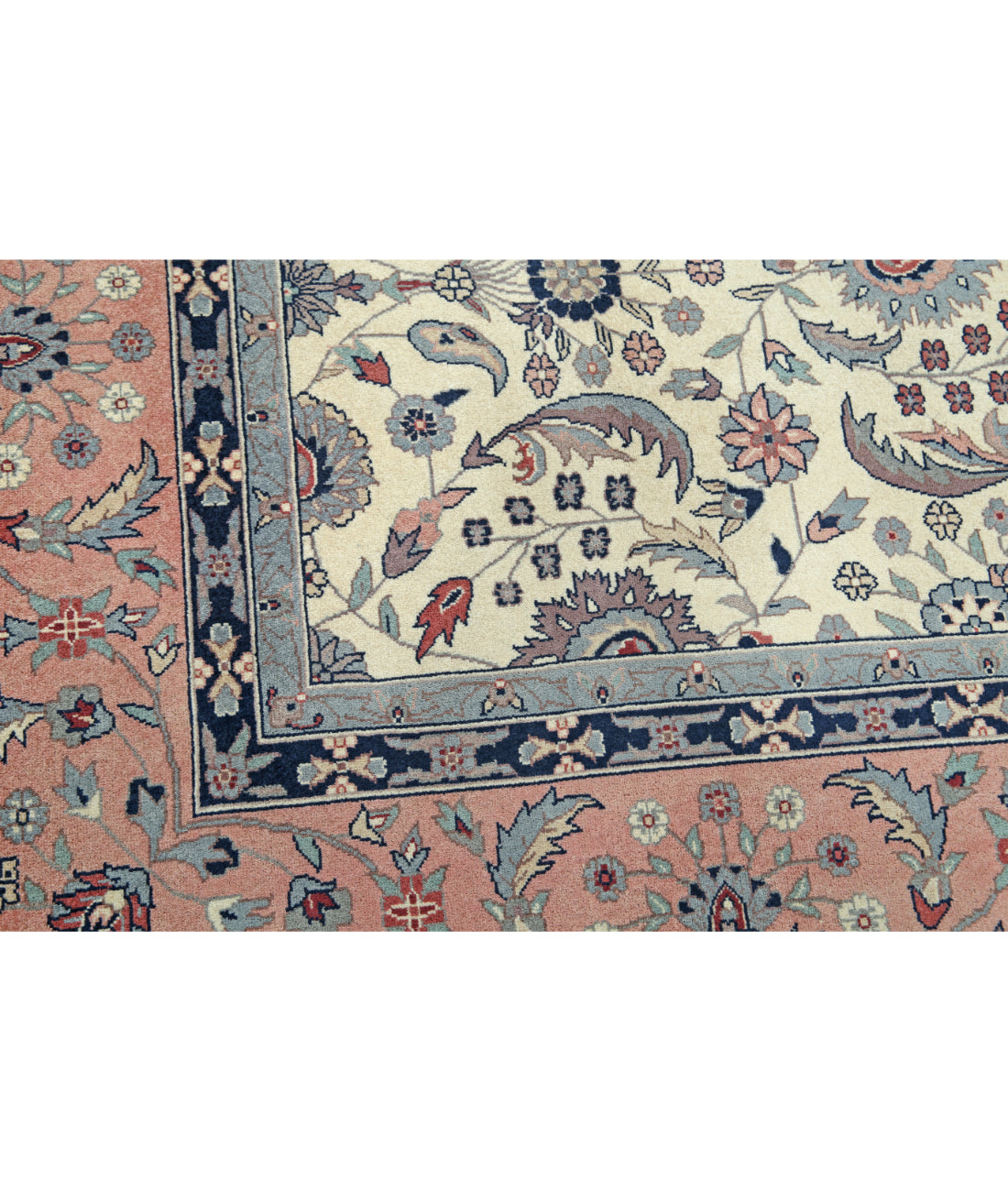Hand Knotted Heritage Persian Style Wool Rug - 8'0'' x 9'9'' 8' 0" X 9' 9" (244 X 297) / Ivory / Pink