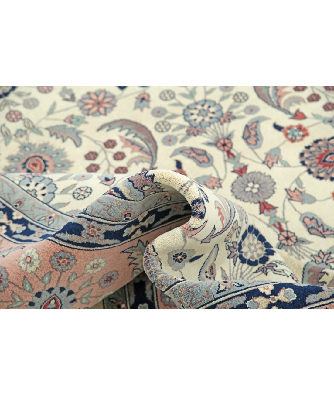 Hand Knotted Heritage Persian Style Wool Rug - 8'0'' x 9'9'' 8' 0" X 9' 9" (244 X 297) / Ivory / Pink