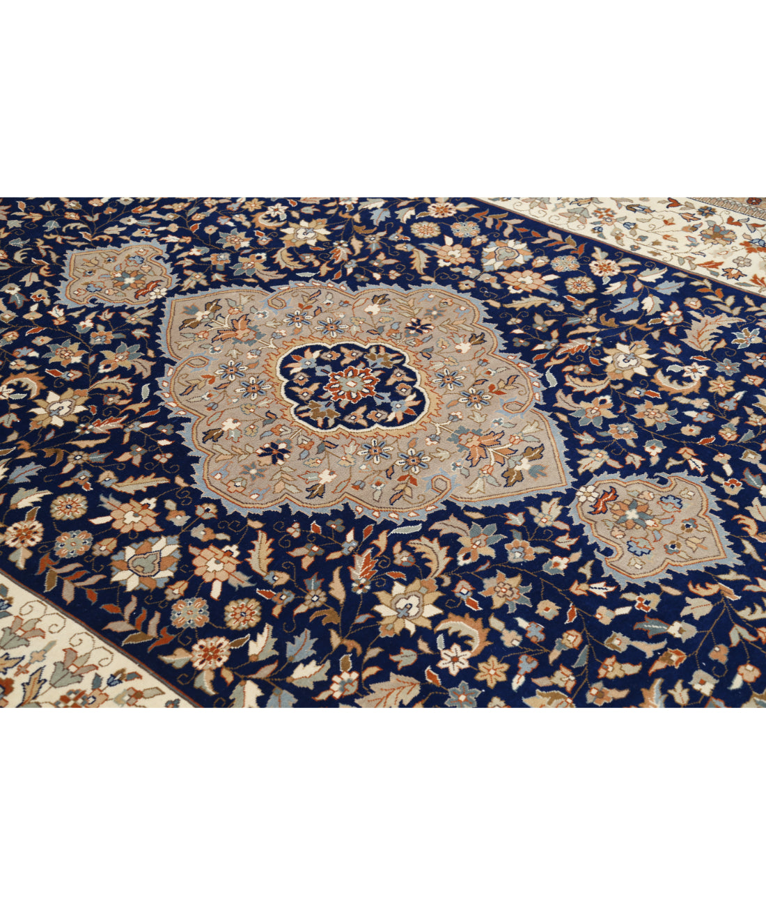 Hand Knotted Heritage Persian Style Wool Rug - 9'3'' x 11'11'' 9' 3" X 11' 11" (282 X 363) / Blue / Grey