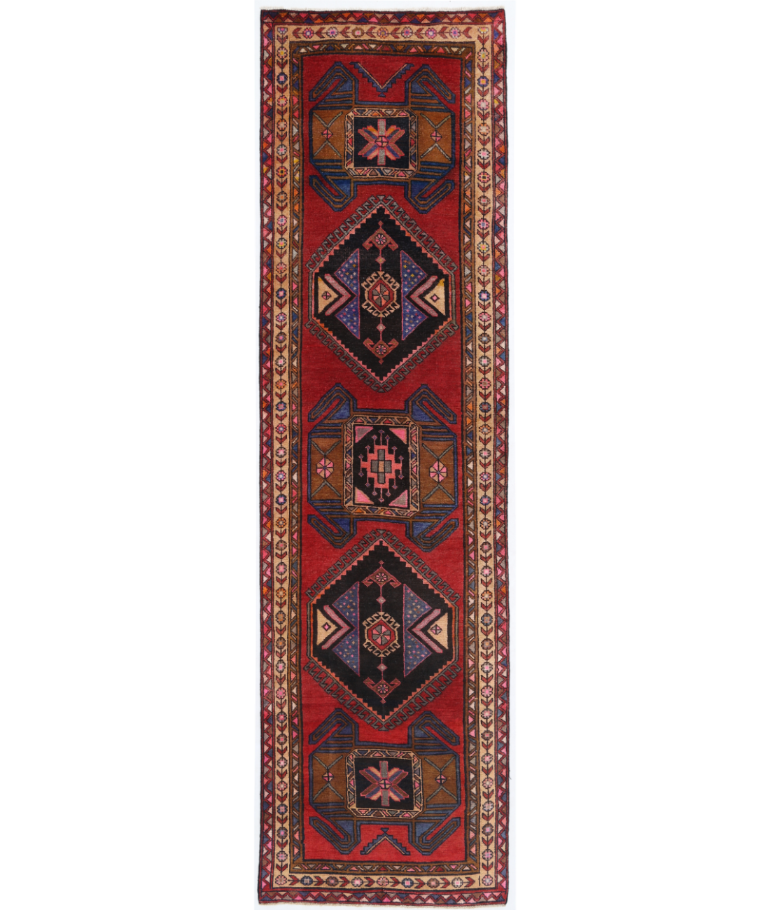 Hand Knotted Heriz Wool Rug  - 3&#39; 8&quot; X 13&#39; 2&quot;