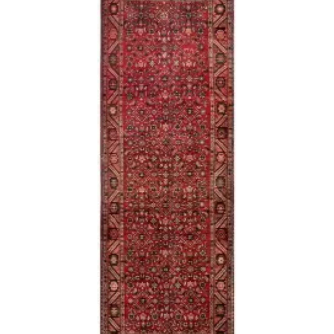 Hand Knotted Hoseinabad Wool Rug  - 3' 6" X 9' 10"