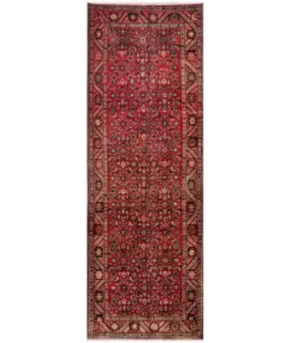 Hand Knotted Hoseinabad Wool Rug  - 3' 6" X 9' 10"