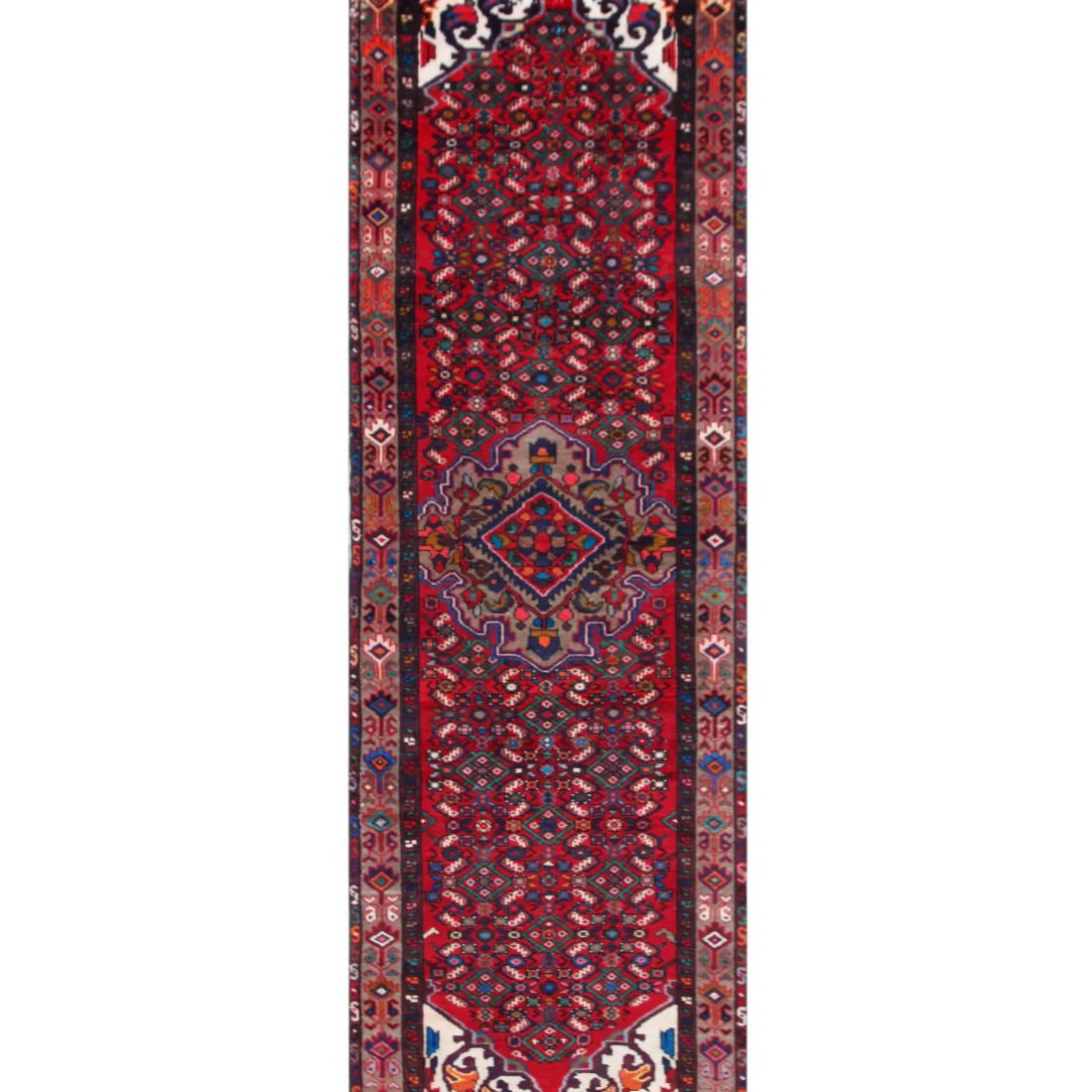 Hand Knotted Hoseinabad Wool Rug  - 3' 0" X 10' 5"
