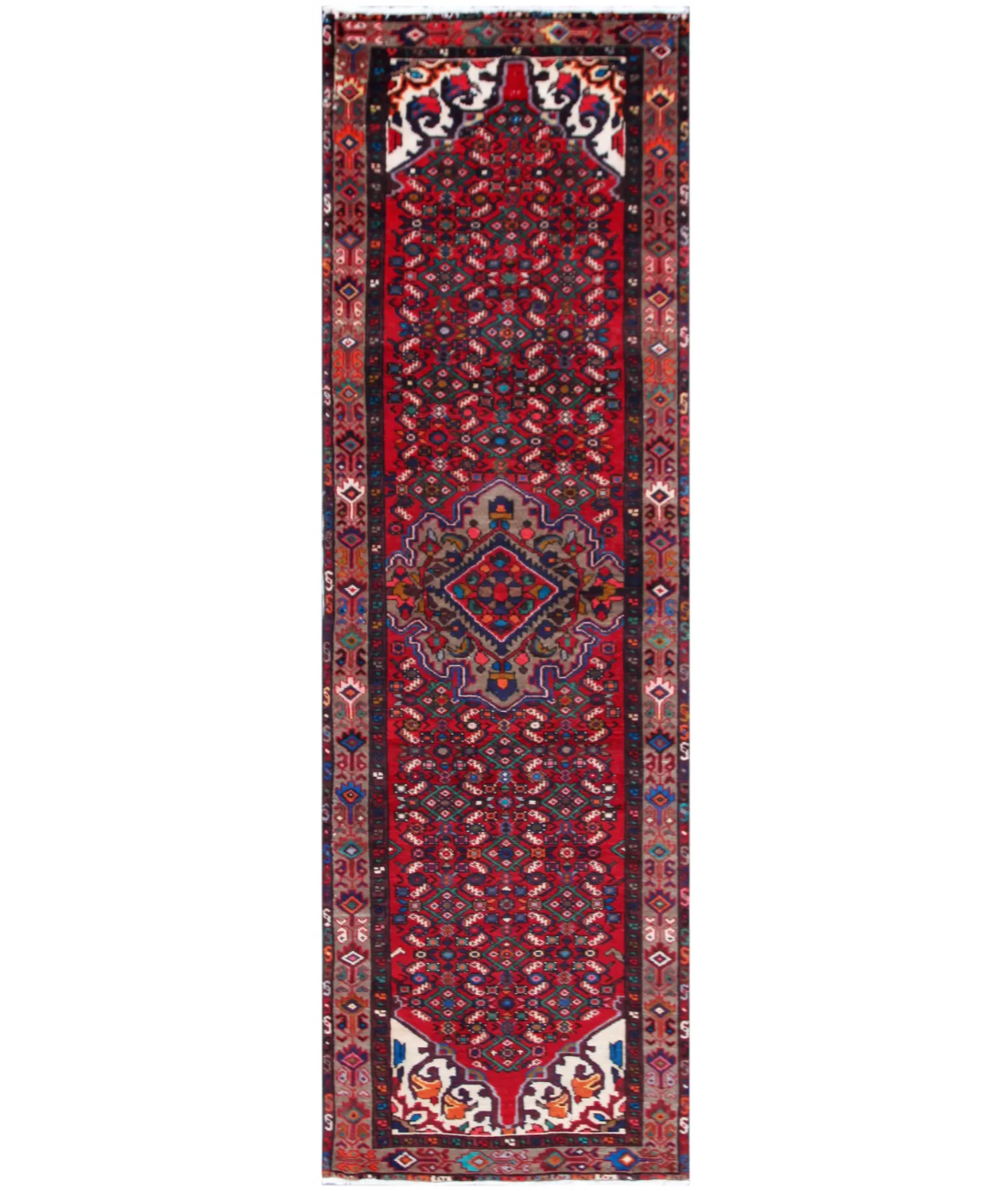 Hand Knotted Hoseinabad Wool Rug  - 3' 0" X 10' 5"