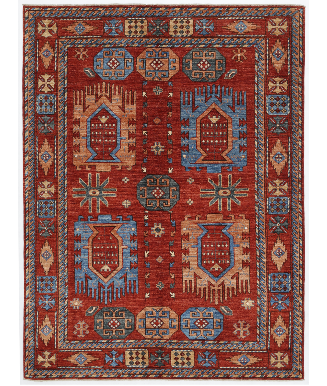 Hand Knotted Humna Wool Rug  - 6&#39; 11&quot; X 9&#39; 2&quot;