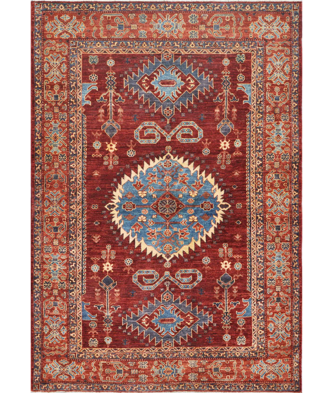 Hand Knotted Humna Wool Rug  - 5&#39; 9&quot; X 8&#39; 5&quot;