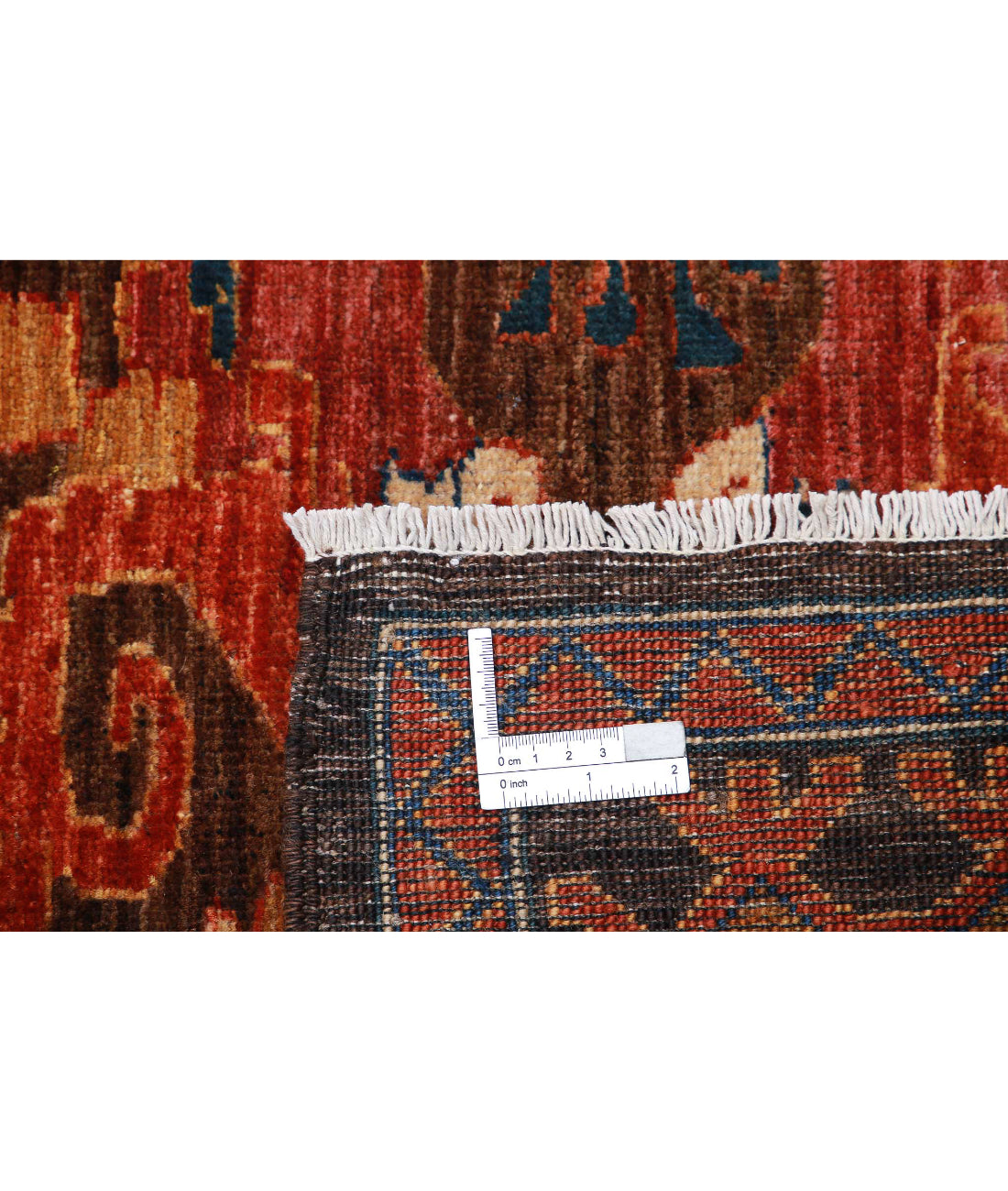 Hand Knotted Nomadic Caucasian Humna Wool Rug - 8'4'' x 9'9'' 8'4'' x 9'9'' (250 X 293) / Brown / Rust