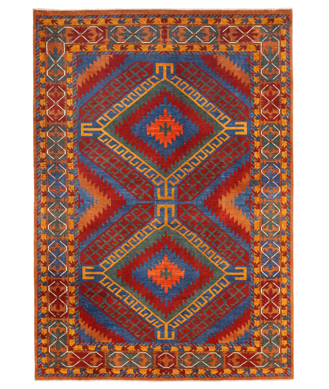 Hand Knotted Humna Wool Rug  - 5&#39; 1&quot; X 7&#39; 6&quot;