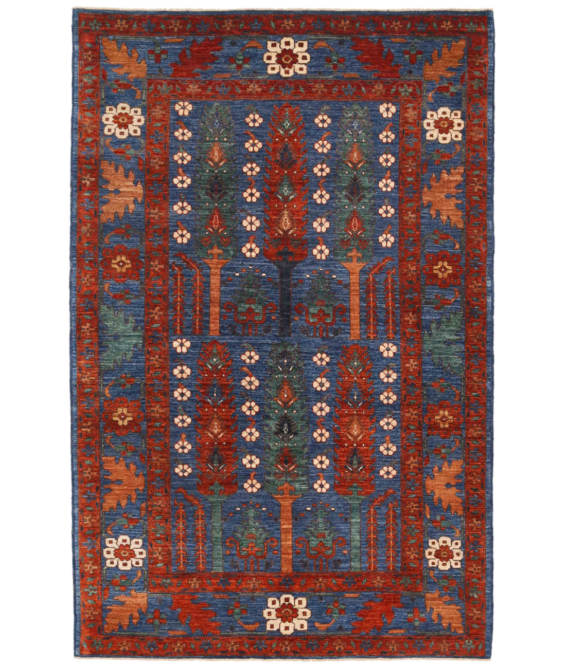 Hand Knotted Humna Wool Rug  - 5&#39; 1&quot; X 8&#39; 0&quot;