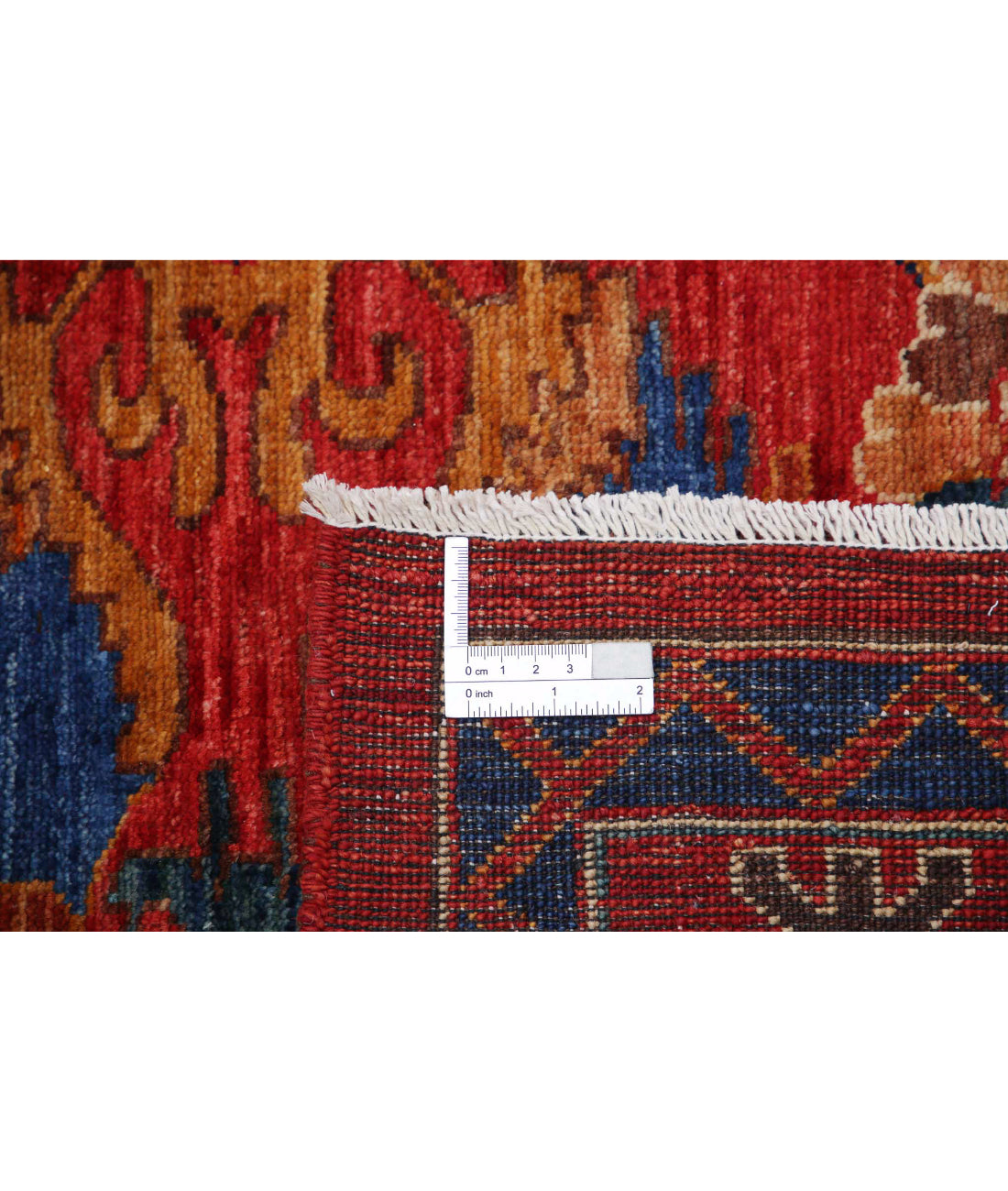 Hand Knotted Nomadic Caucasian Humna Wool Rug - 8'10'' x 11'5'' 8'10'' x 11'5'' (265 X 343) / Red / Blue
