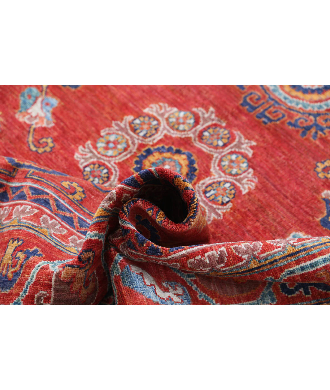 Hand Knotted Nomadic Caucasian Humna Wool Rug - 5'11'' x 8'10'' 5'11'' x 8'10'' (178 X 265) / Red / N/A