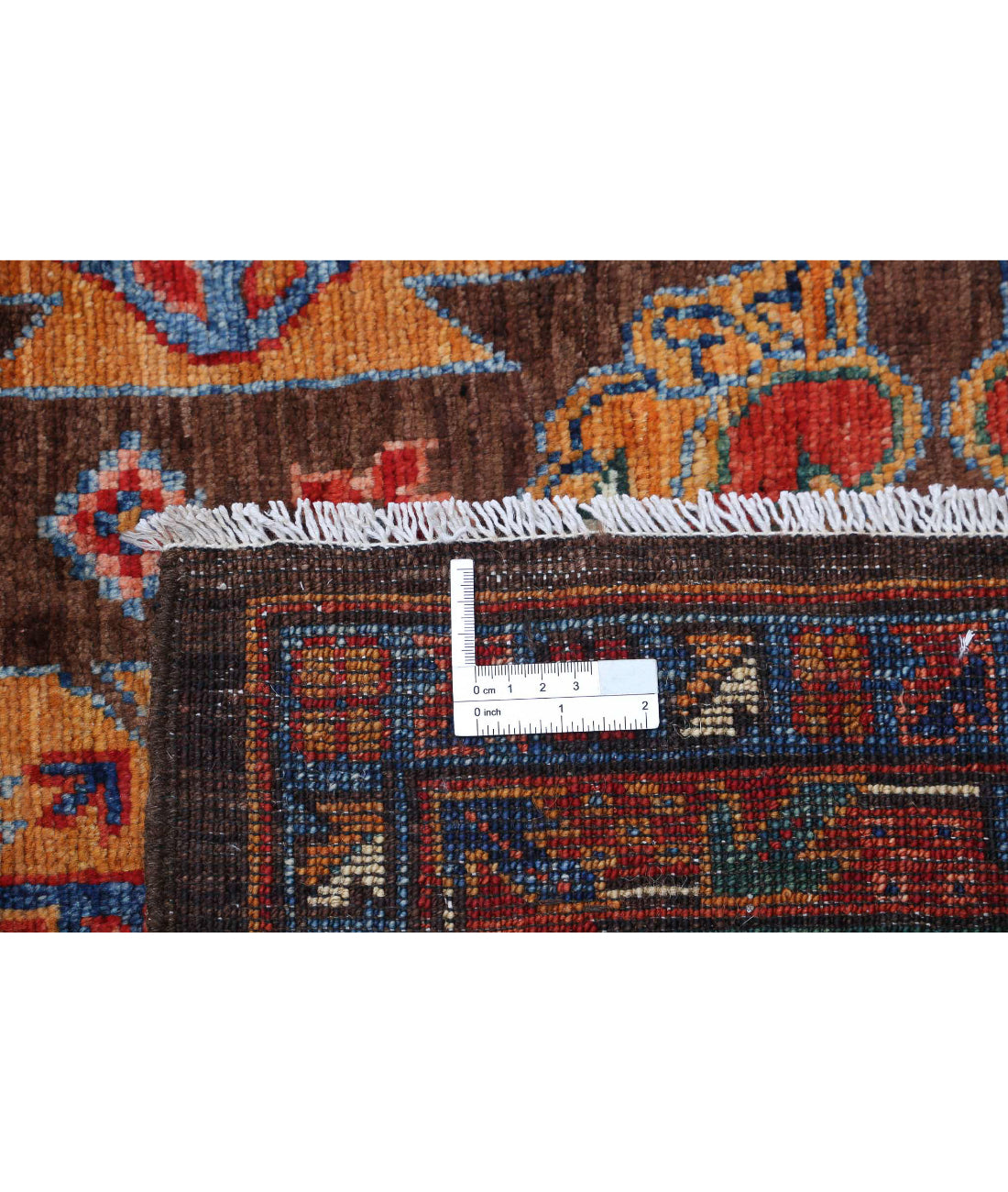 Hand Knotted Nomadic Caucasian Humna Wool Rug - 6'0'' x 8'7'' 6'0'' x 8'7'' (180 X 258) / Brown / Gold