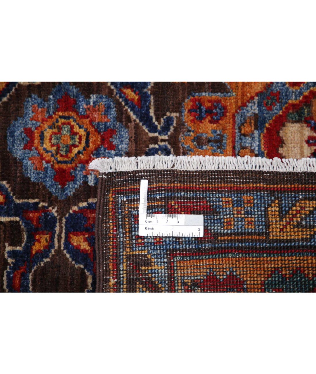 Hand Knotted Nomadic Caucasian Humna Wool Rug - 5'0'' x 6'10'' 5'0'' x 6'10'' (150 X 205) / Brown / Gold