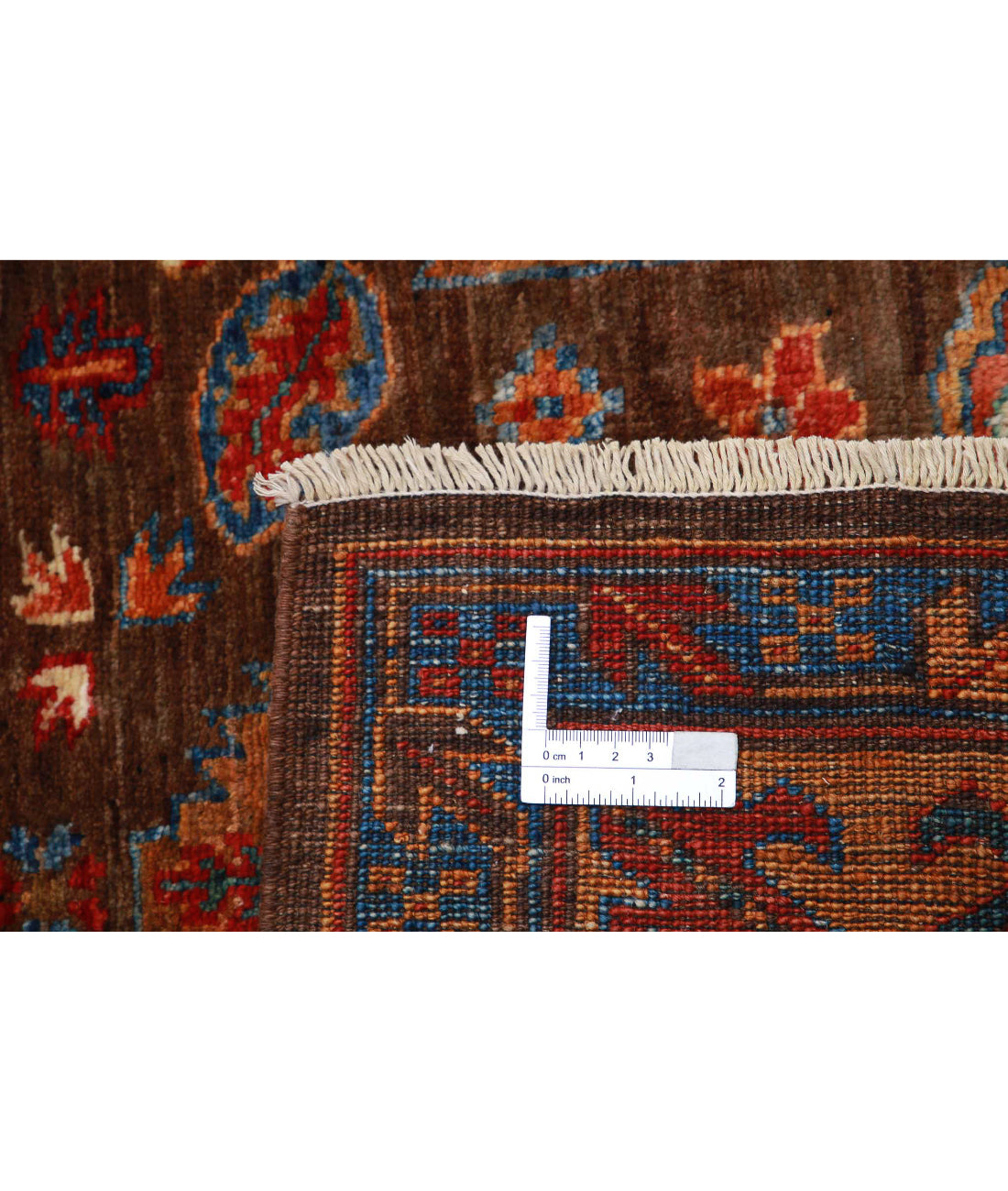 Hand Knotted Nomadic Caucasian Humna Wool Rug - 5'1'' x 6'4'' 5'1'' x 6'4'' (153 X 190) / Brown / Gold
