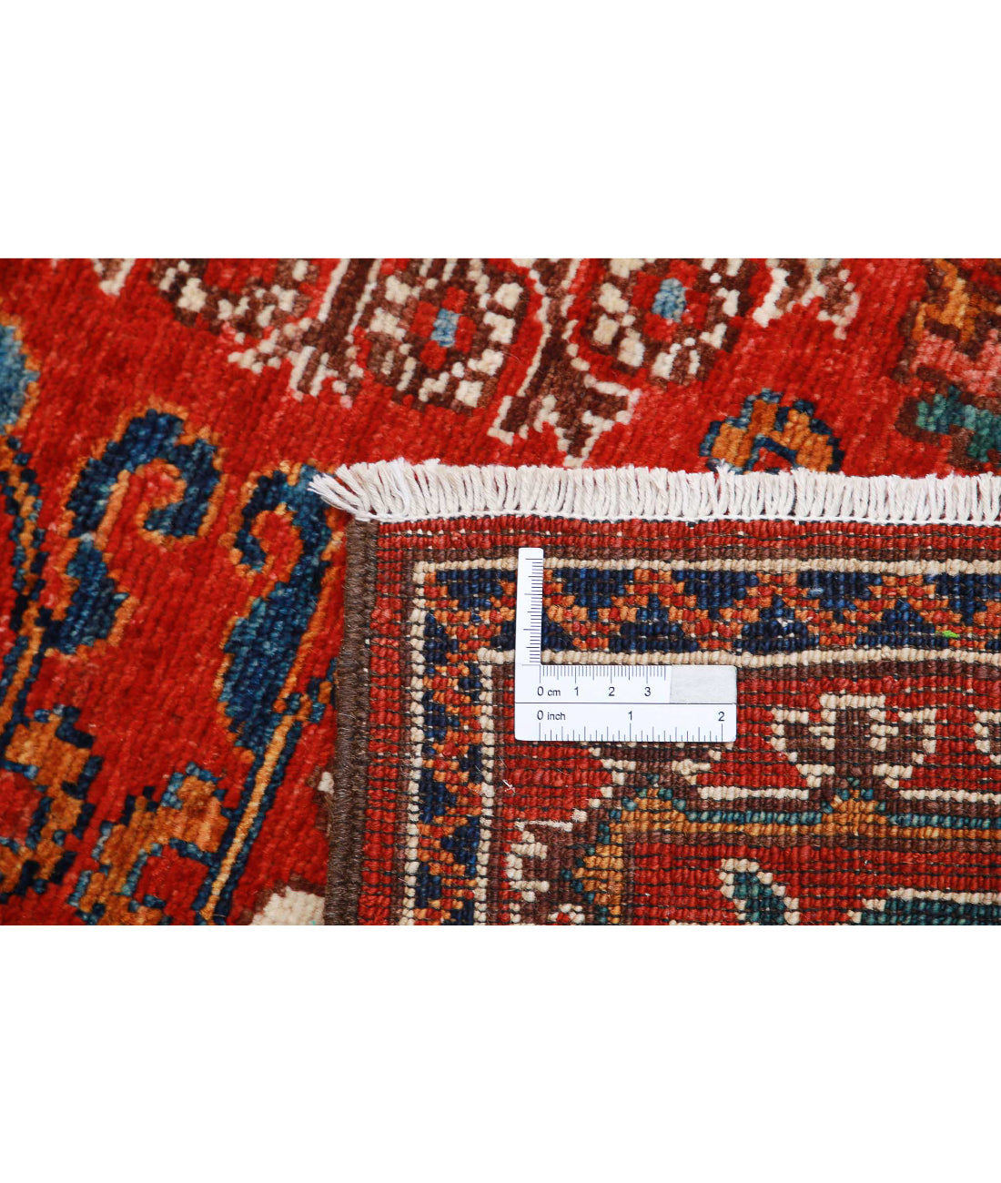 Alfombra de lana Humna caucásica nómada anudada a mano - 4'1'' x 5'10''