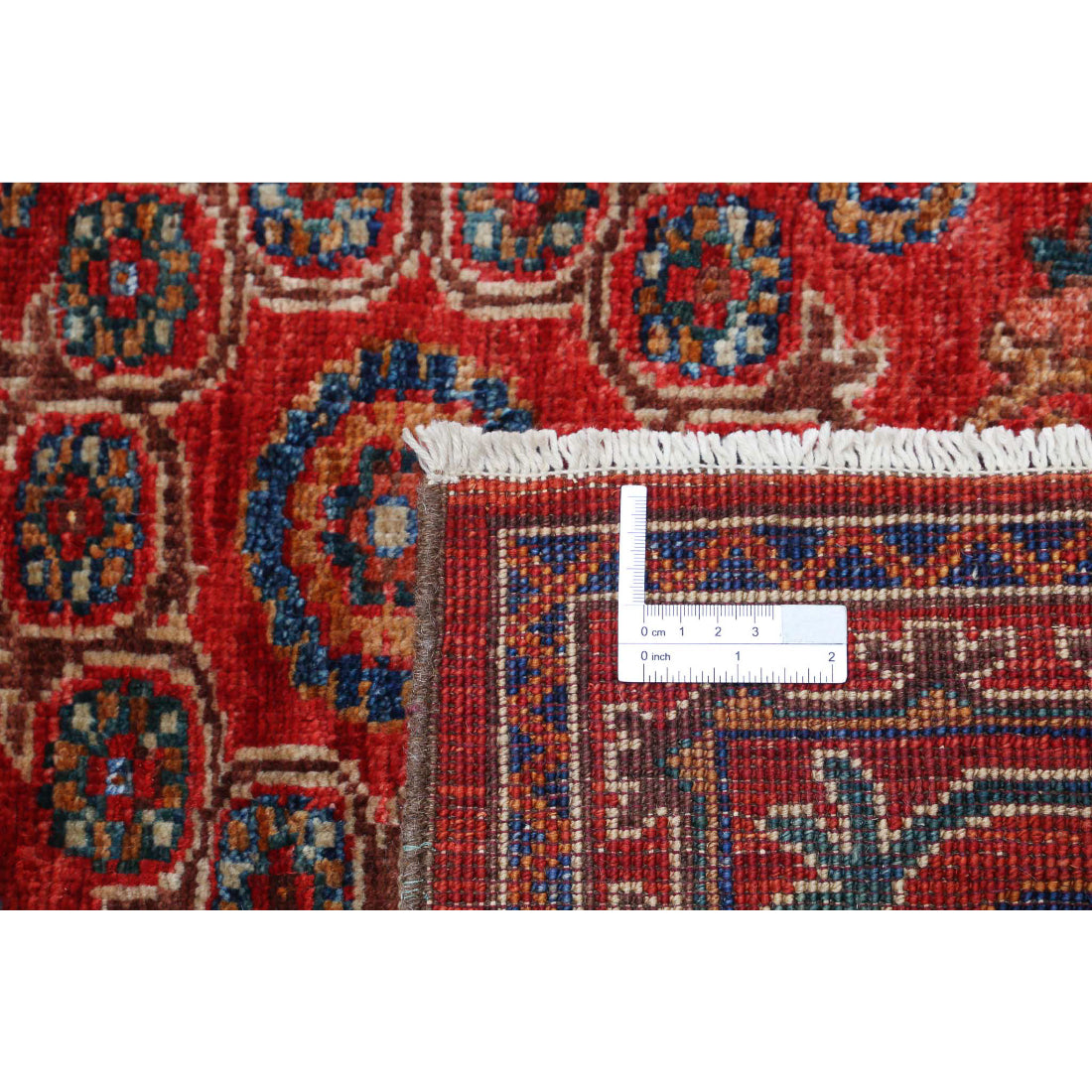 Alfombra de lana Humna caucásica nómada anudada a mano - 4'0'' x 6'1''