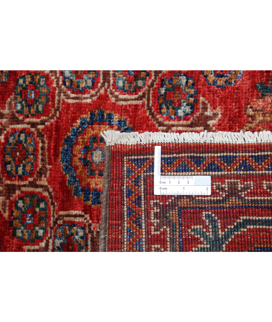 Alfombra de lana Humna caucásica nómada anudada a mano - 4'0'' x 6'1''