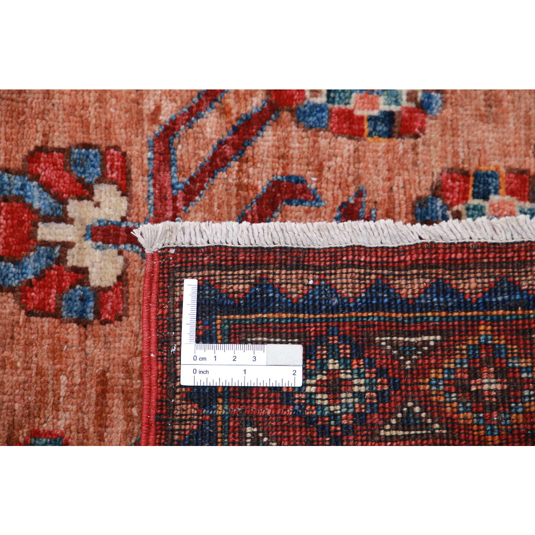 Alfombra de lana Humna caucásica nómada anudada a mano - 2'8'' x 9'11''
