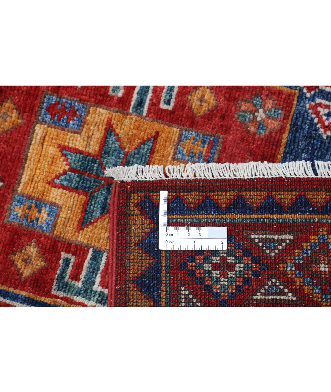 Hand Knotted Nomadic Caucasian Humna Wool Rug - 2'9'' x 8'1'' 2'9'' x 8'1'' (83 X 243) / Red / Blue