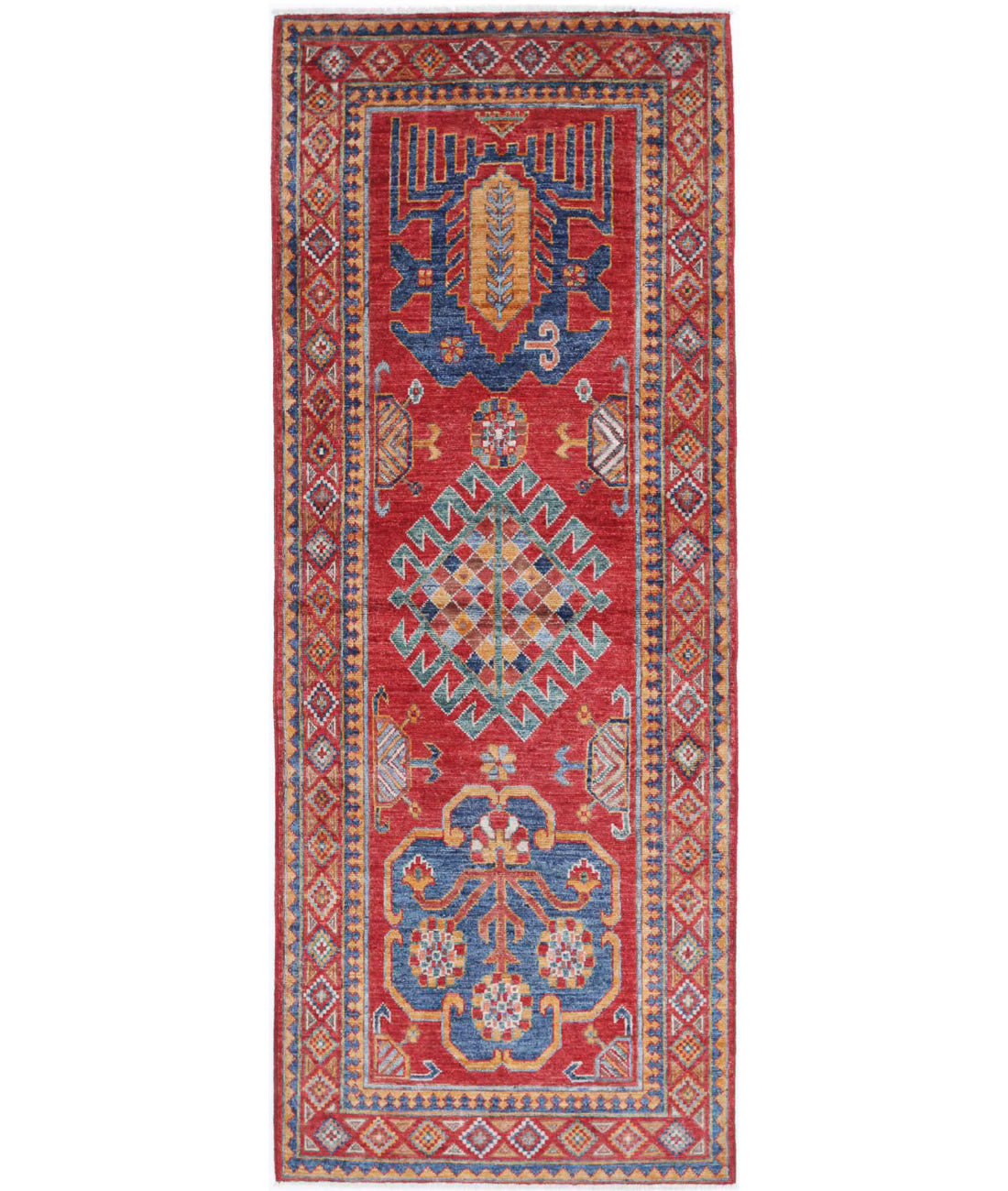 Hand Knotted Nomadic Caucasian Humna Wool Rug - 2'10'' x 7'5''