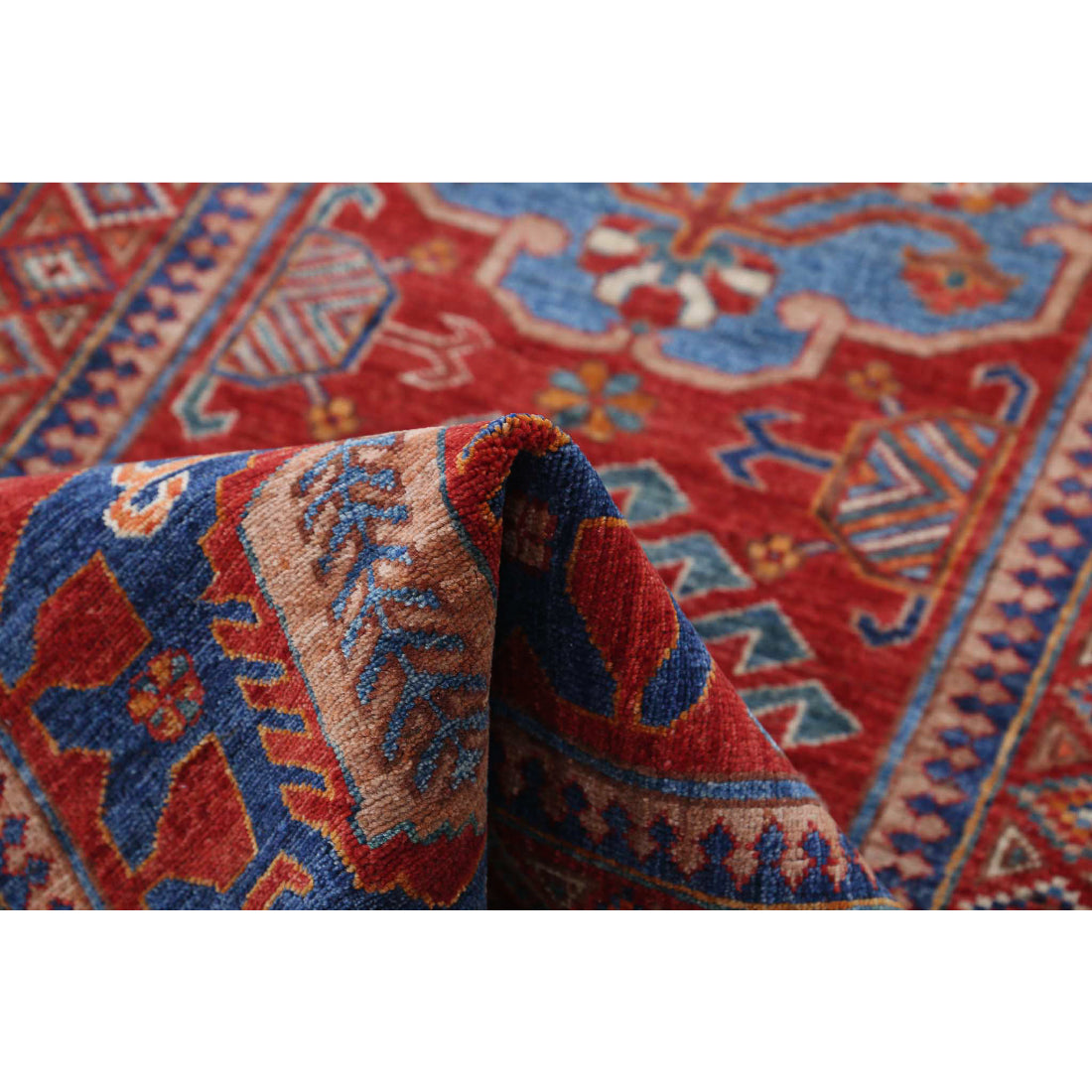 Alfombra de lana Humna caucásica nómada anudada a mano - 2'11'' x 5'9''