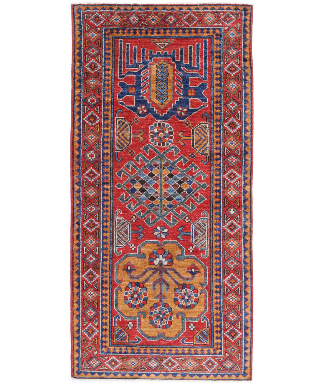 Hand Knotted Nomadic Caucasian Humna Wool Rug - 2'8'' x 5'10''