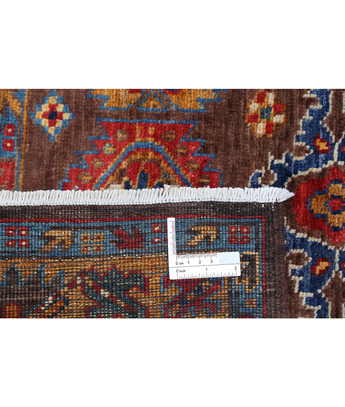 Hand Knotted Nomadic Caucasian Humna Wool Rug - 2'11'' x 4'9'' 2'11'' x 4'9'' (88 X 143) / Brown / Gold