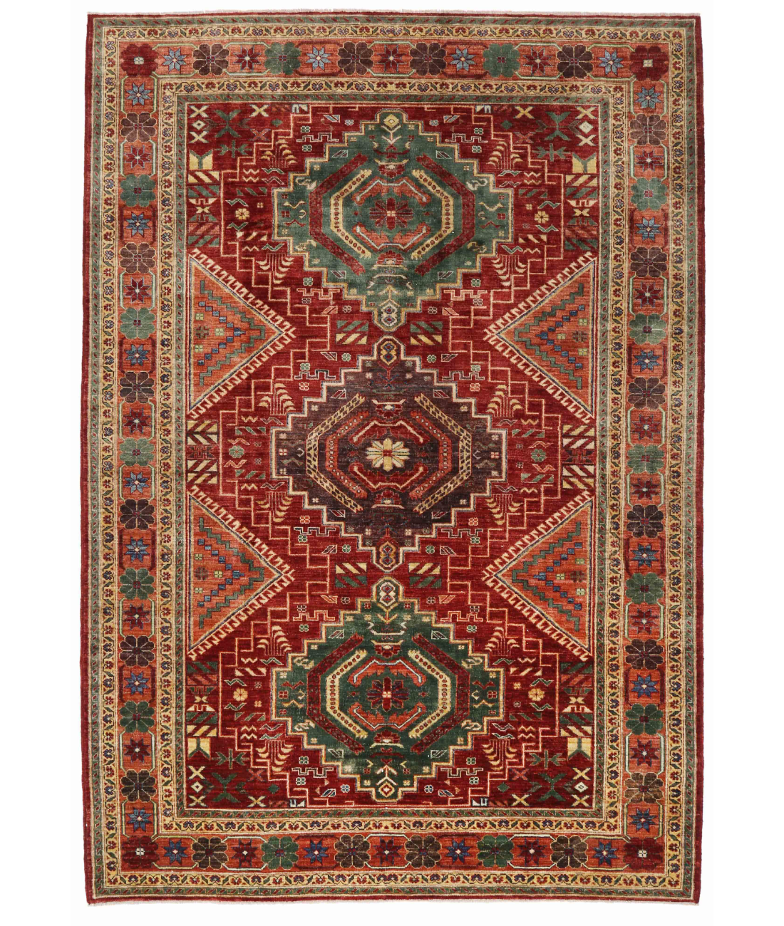 Hand Knotted Humna Wool Rug 6' 9" X 9' 7" 6' 9" X 9' 7" (206 X 292) / Red / Rust