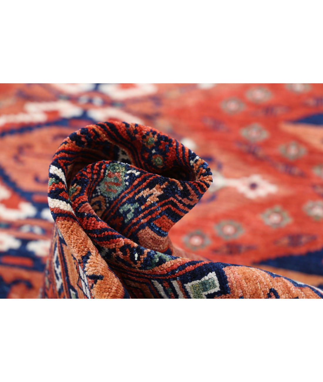 Hand Knotted Nomadic Caucasian Humna Wool Rug - 10'0'' x 13'8'' 10'0'' x 13'8'' (300 X 410) / Multi / Red