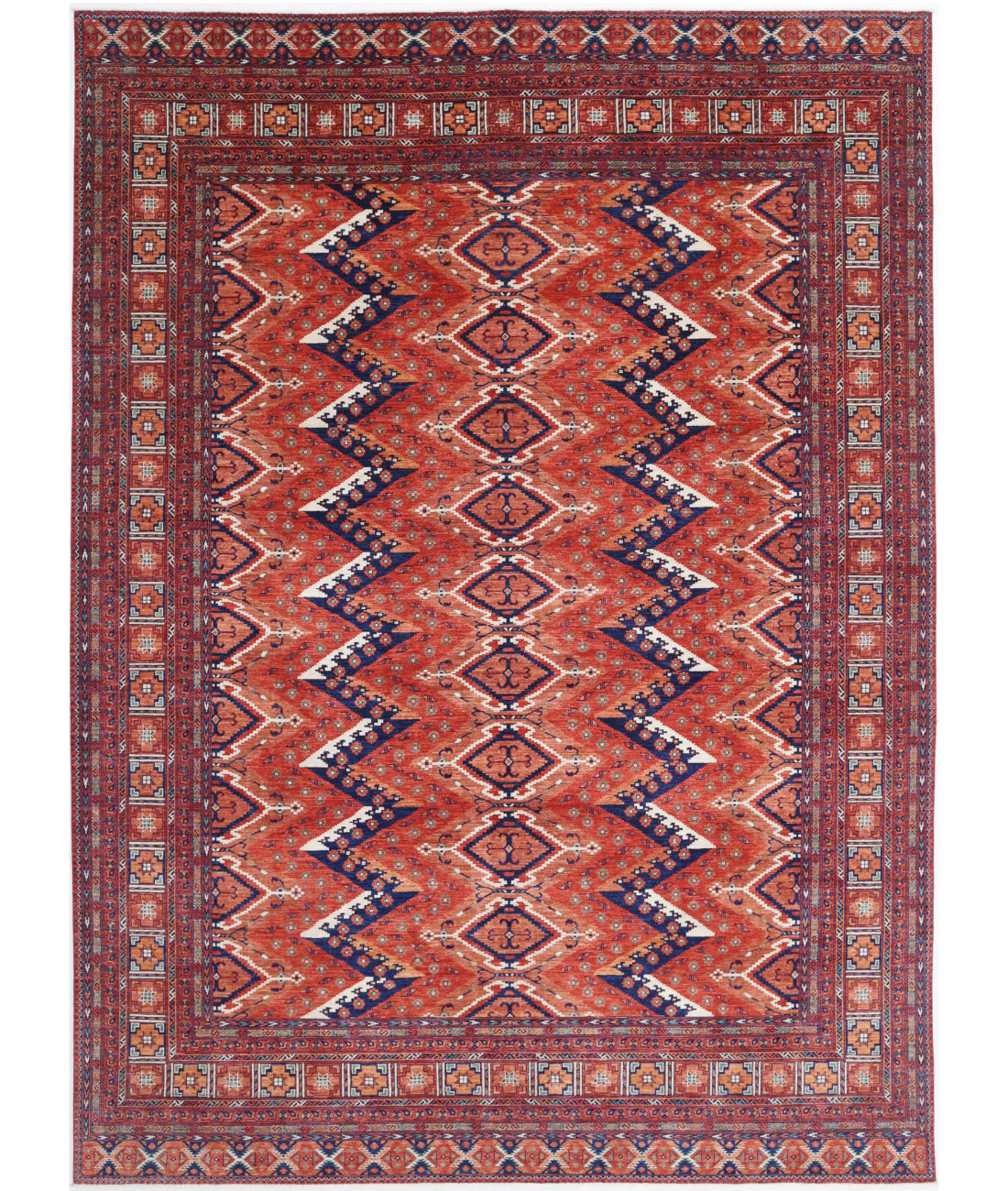 Hand Knotted Nomadic Caucasian Humna Wool Rug - 10&#39;0&#39;&#39; x 13&#39;8&#39;&#39; 10&#39;0&#39;&#39; x 13&#39;8&#39;&#39; (300 X 410) / Multi / Red