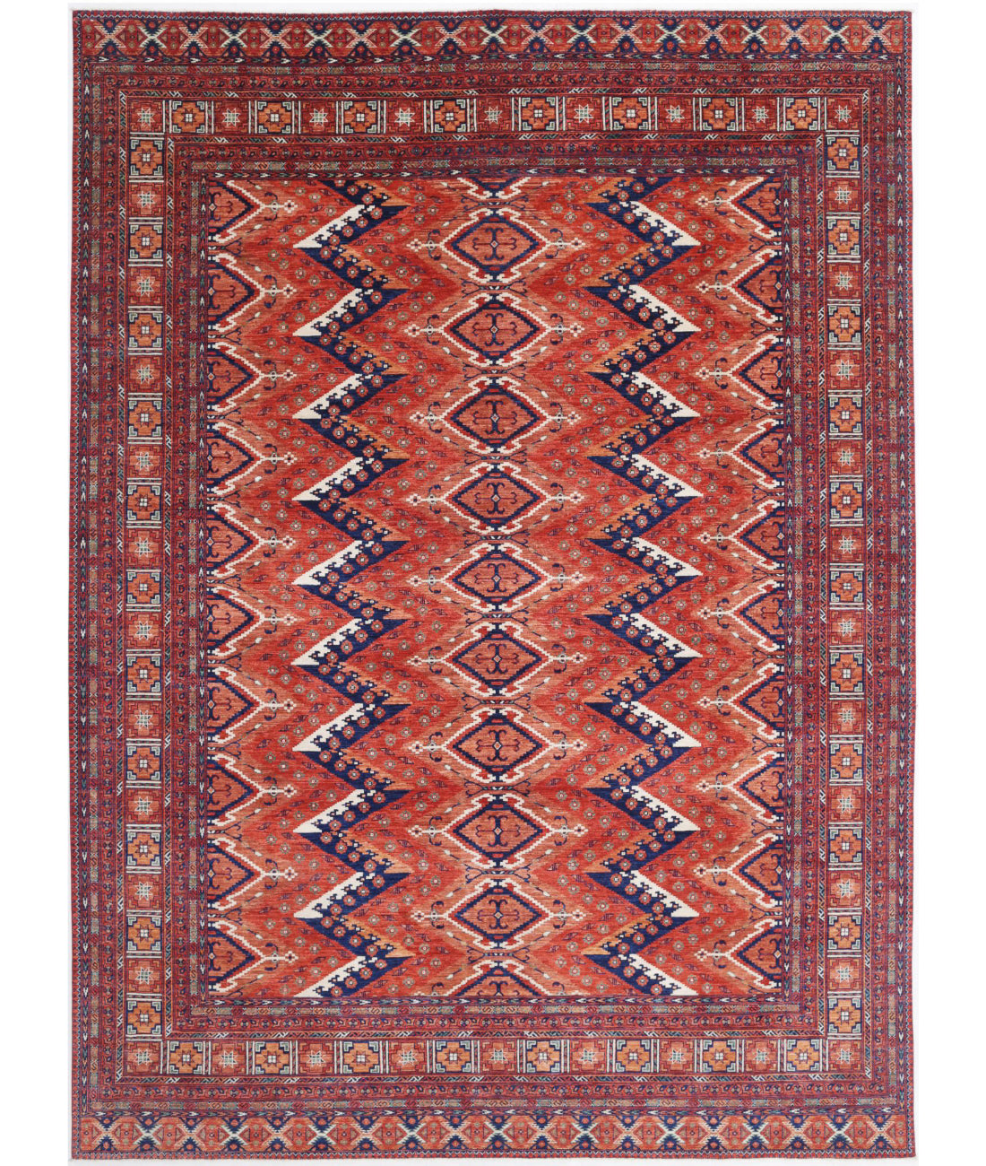 Hand Knotted Nomadic Caucasian Humna Wool Rug - 10&#39;0&#39;&#39; x 13&#39;8&#39;&#39;