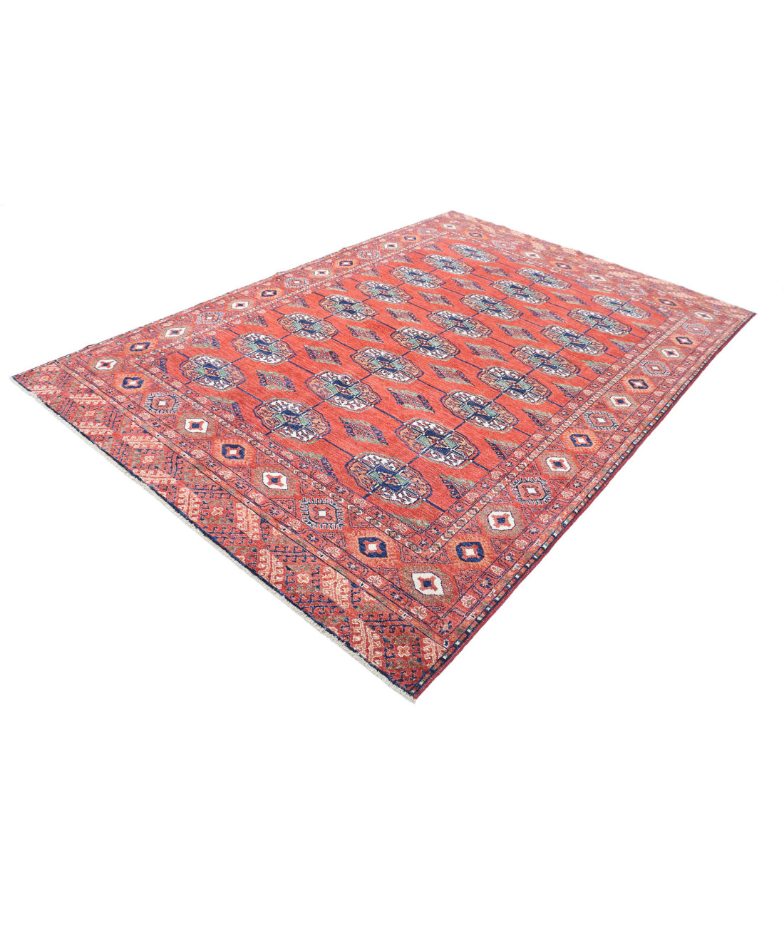 Hand Knotted Nomadic Caucasian Humna Wool Rug - 6'7'' x 9'7'' 6'7'' x 9'7'' (198 X 288) / Red / N/A
