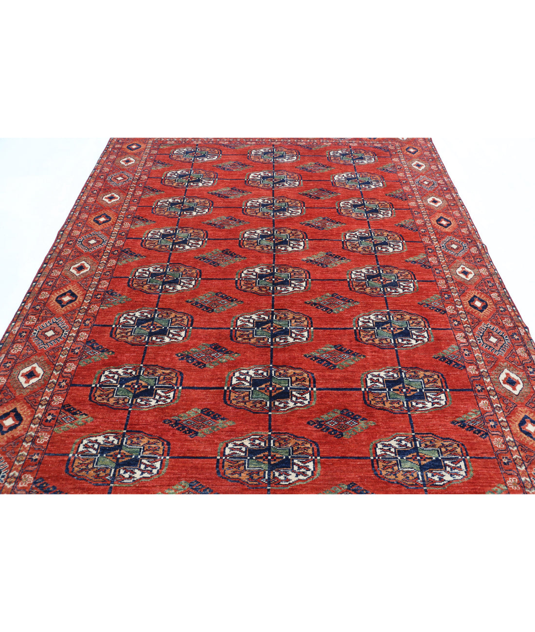 Hand Knotted Nomadic Caucasian Humna Wool Rug - 6'7'' x 9'7'' 6'7'' x 9'7'' (198 X 288) / Red / N/A