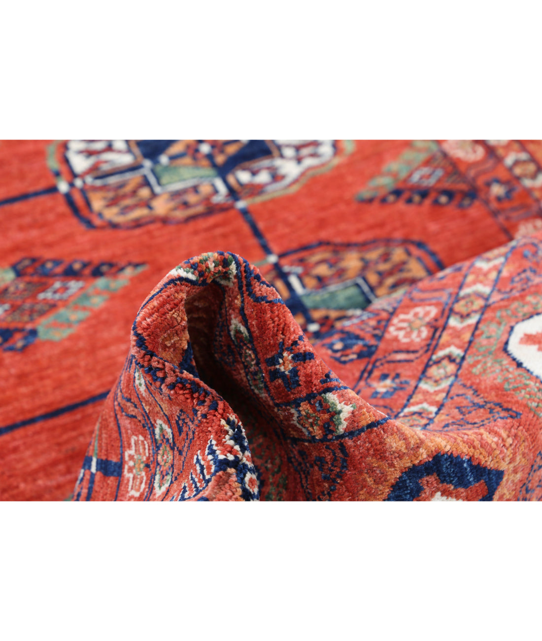 Hand Knotted Nomadic Caucasian Humna Wool Rug - 6'7'' x 9'7'' 6'7'' x 9'7'' (198 X 288) / Red / N/A