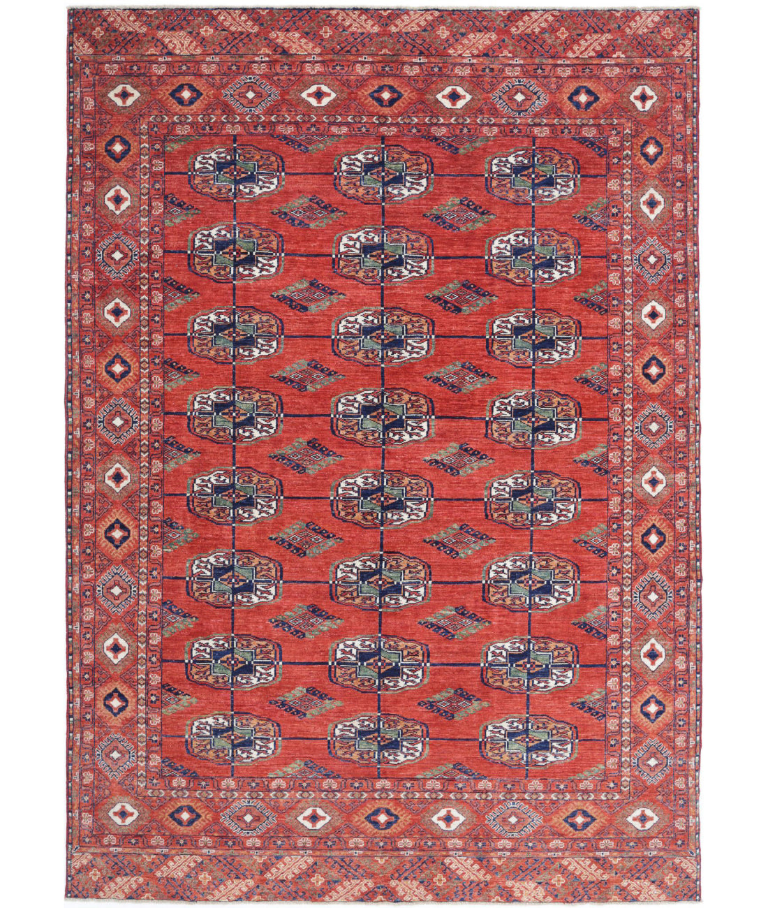 Hand Knotted Nomadic Caucasian Humna Wool Rug - 6&#39;7&#39;&#39; x 9&#39;7&#39;&#39; 6&#39;7&#39;&#39; x 9&#39;7&#39;&#39; (198 X 288) / Red / N/A