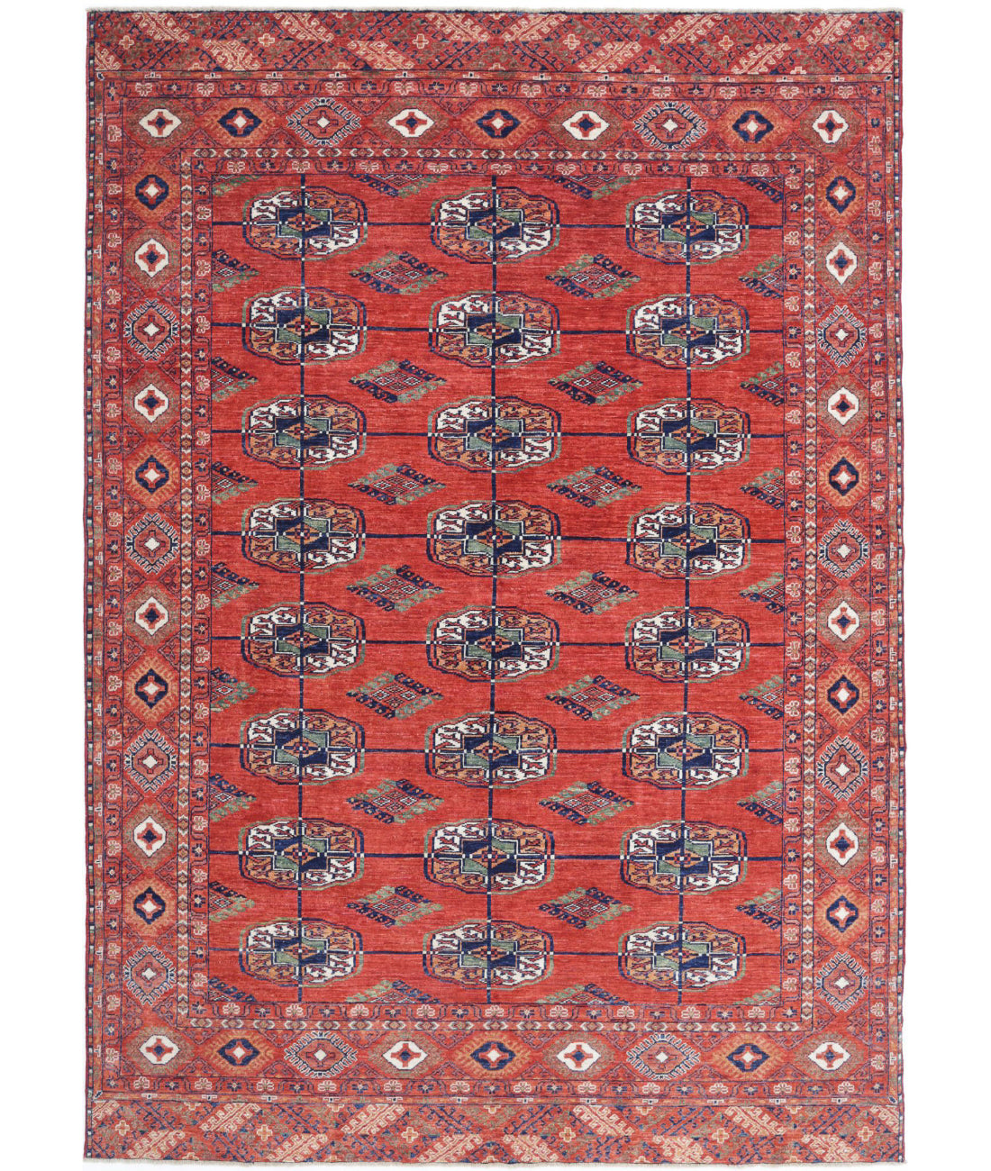Hand Knotted Nomadic Caucasian Humna Wool Rug - 6&#39;7&#39;&#39; x 9&#39;7&#39;&#39;