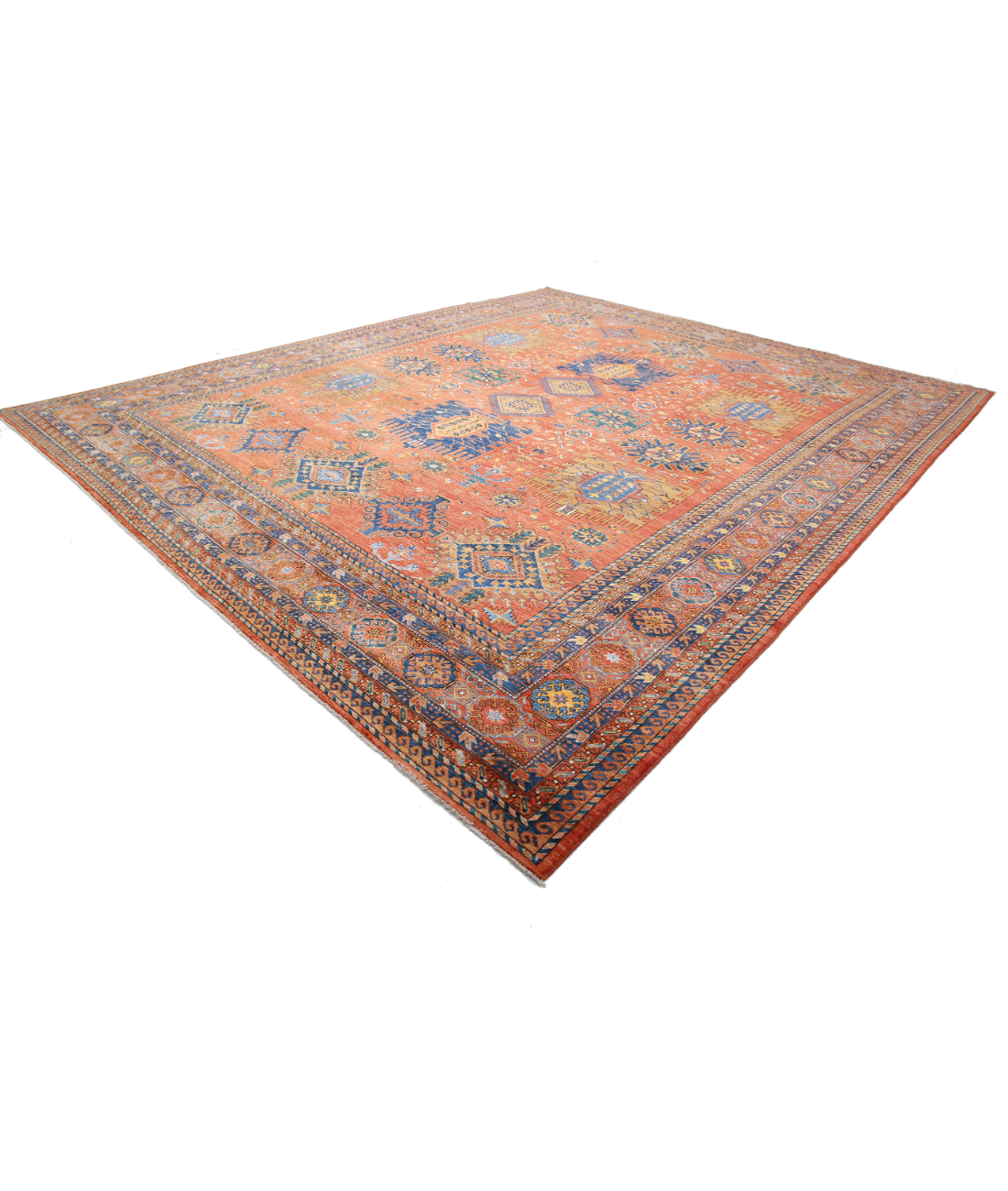 Hand Knotted Humna Wool Rug 13' 6" X 16' 2" 13' 6" X 16' 2" (411 X 493) / Red / Red