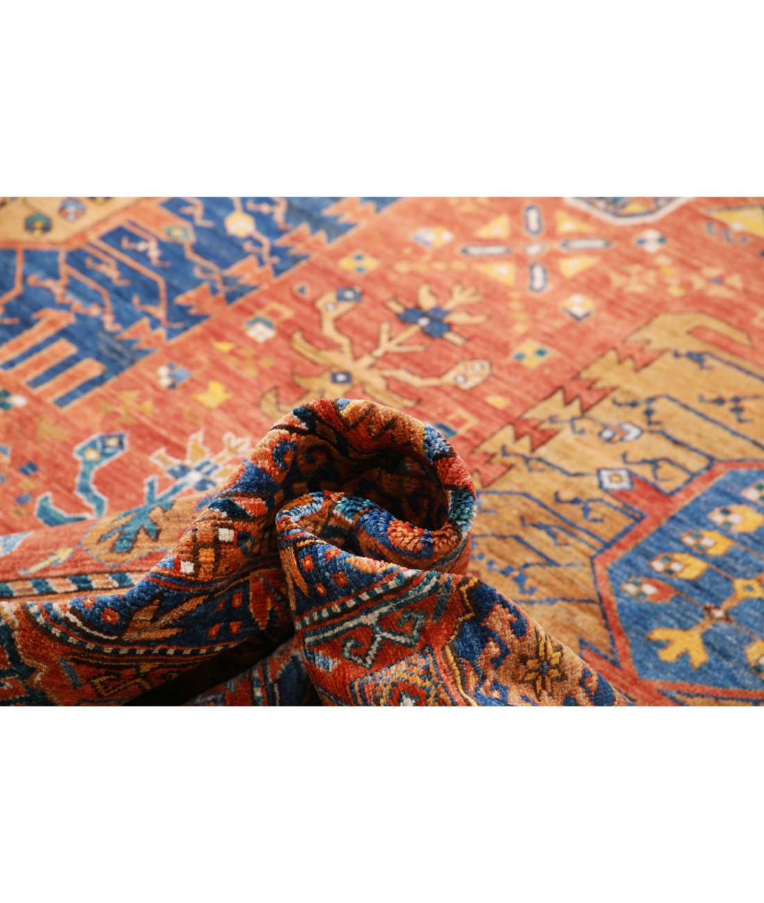 Hand Knotted Humna Wool Rug 13' 6" X 16' 2" 13' 6" X 16' 2" (411 X 493) / Red / Red