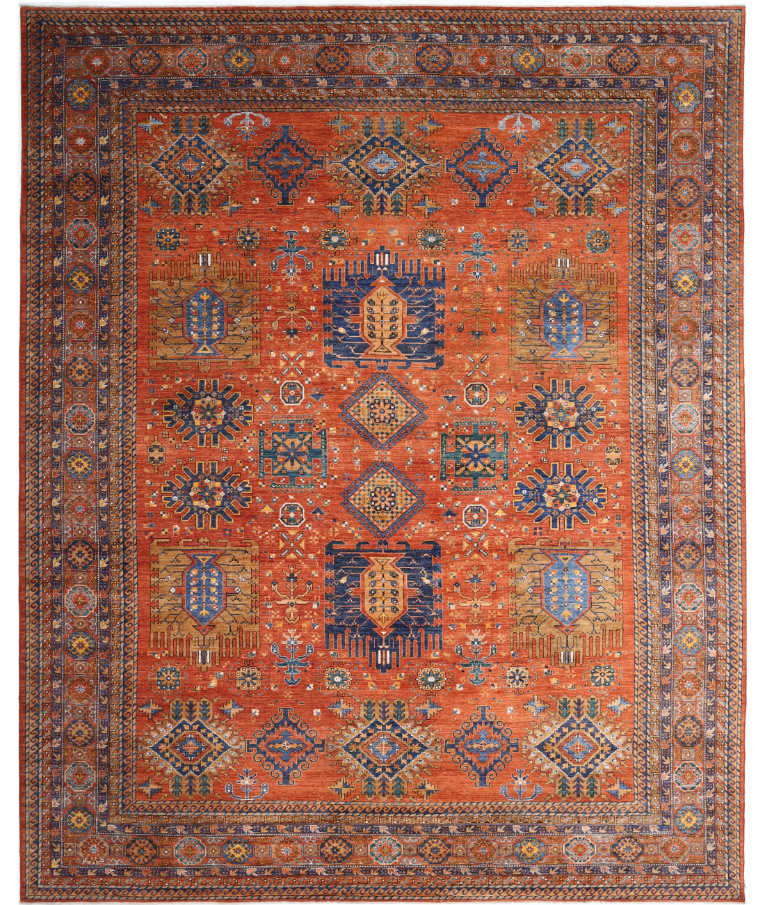 Hand Knotted Humna Wool Rug 13' 6" X 16' 2" 13' 6" X 16' 2" (411 X 493) / Red / Red