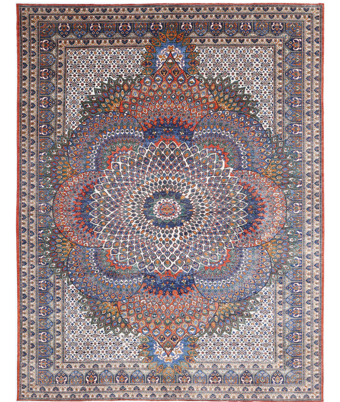 Hand Knotted Nomadic Caucasian Humna Wool Rug - 12'6'' x 16'4''