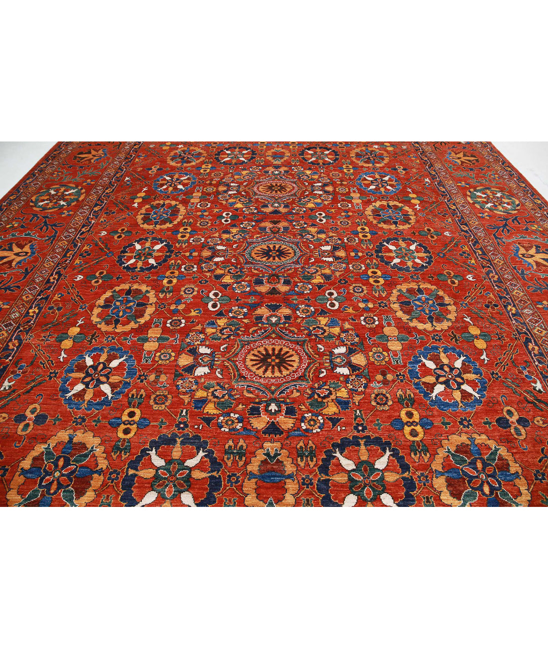 Hand Knotted Nomadic Caucasian Humna Wool Rug - 13'0'' x 16'1'' 13'0'' x 16'1'' (390 X 483) / Red / Red