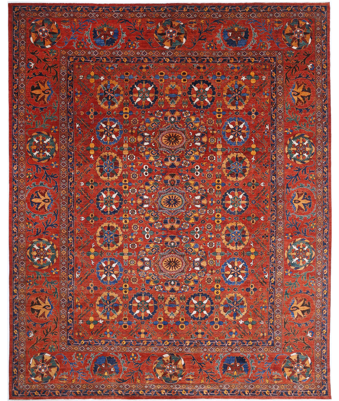 Hand Knotted Nomadic Caucasian Humna Wool Rug - 13'0'' x 16'1''