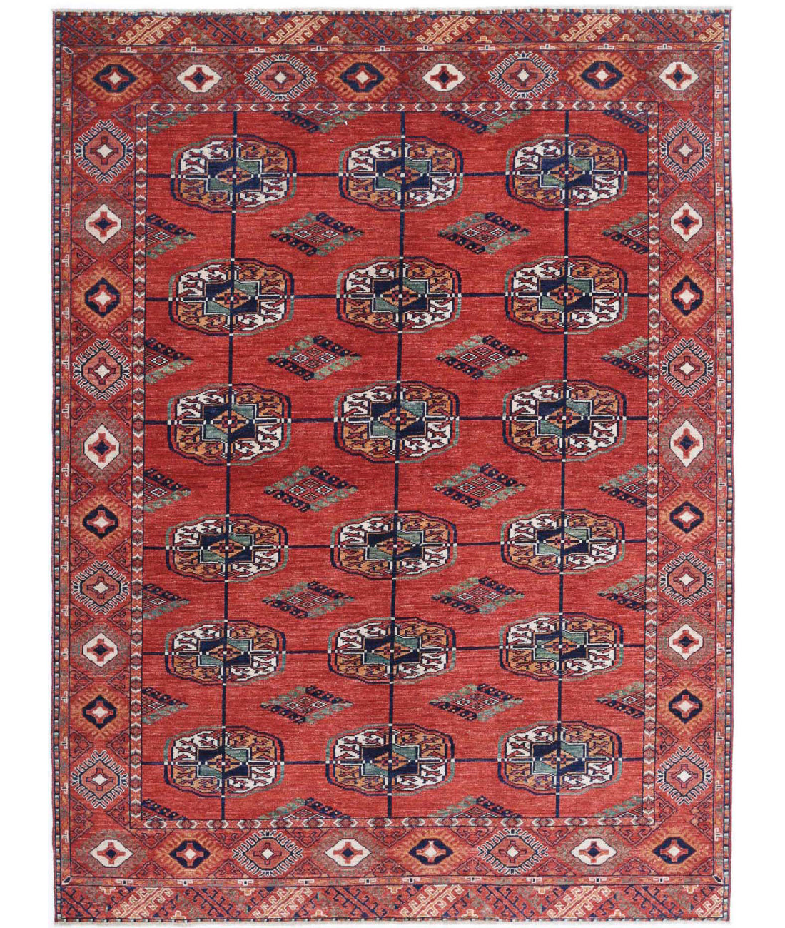 Hand Knotted Nomadic Caucasian Humna Wool Rug - 5'8'' x 7'9''