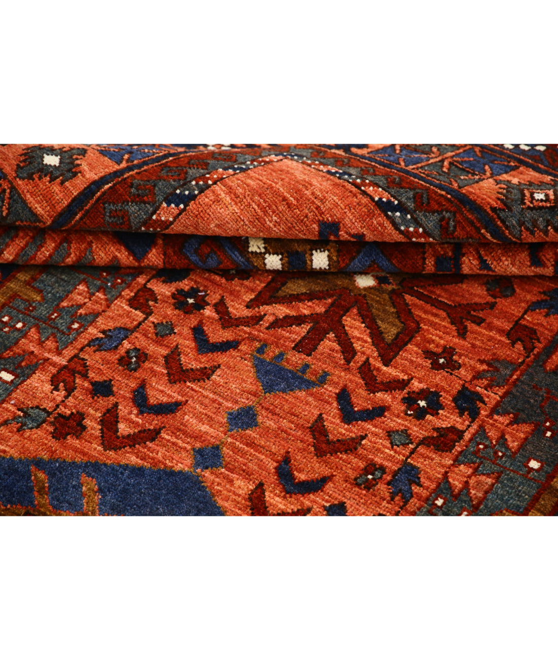 Hand Knotted Nomadic Caucasian Humna Wool Rug - 6'0'' x 8'9'' 6'0'' x 8'9'' (180 X 263) / Rust / Rust