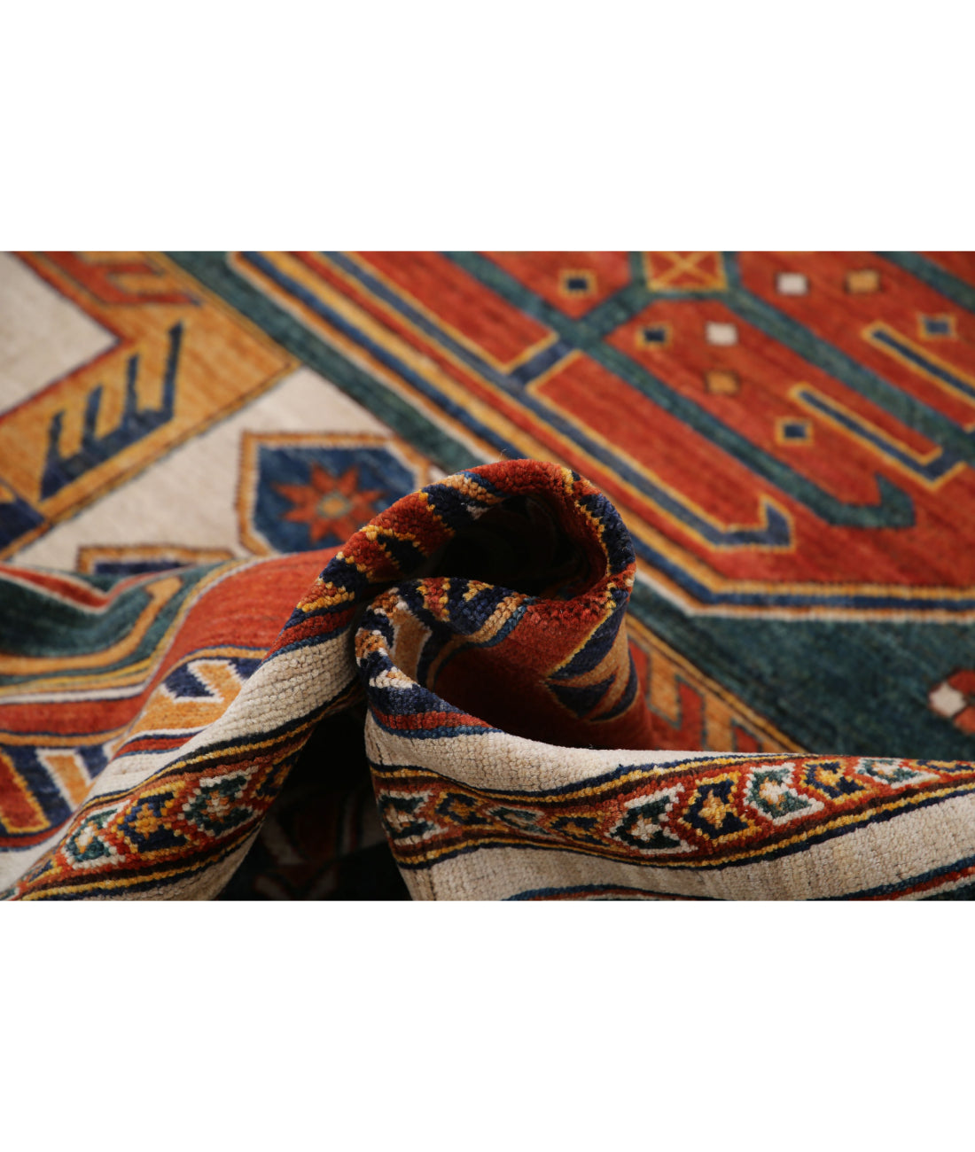 Hand Knotted Nomadic Caucasian Humna Wool Rug - 8'3'' x 9'9'' 8'3'' x 9'9'' (248 X 293) / Ivory / N/A