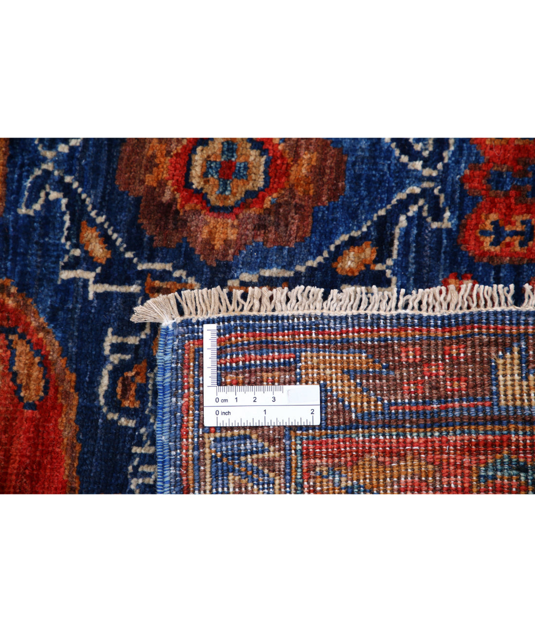 Hand Knotted Nomadic Caucasian Humna Wool Rug - 4'11'' x 6'9'' 4'11'' x 6'9'' (148 X 203) / Blue / Red