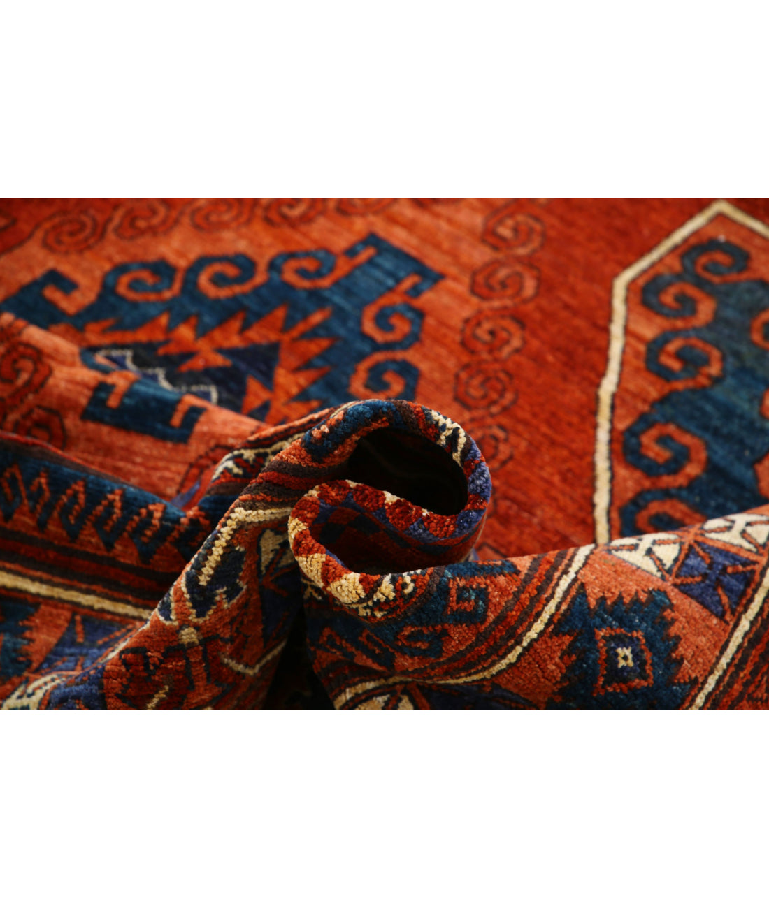 Hand Knotted Nomadic Caucasian Humna Wool Rug - 6'5'' x 9'4'' 6'5'' x 9'4'' (193 X 280) / Red / Red